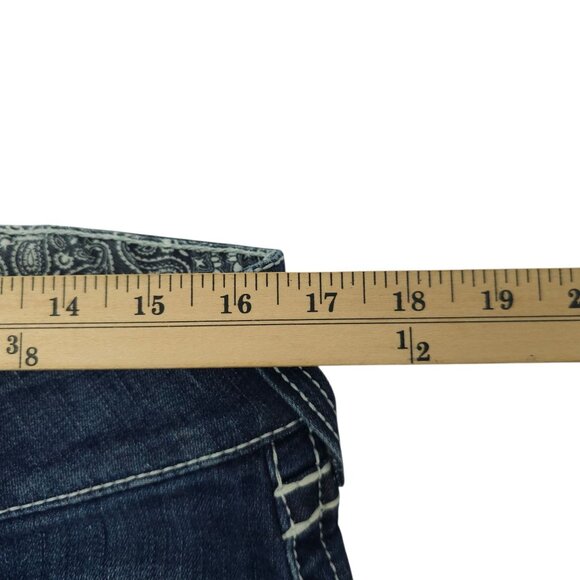 Ariat R.E.A.L. Mid Rise Boot Cut Jeans Womens 32 Thick Stitch Stretch 5 Pocket - Picture 12 of 14